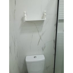 Prateleira Porta Toalha Suporte Adesiva Bob - Branca - 5 Prateleira Porta Toalha Suporte Adesiva Bob - Branca - 5