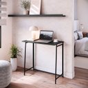 Ver imagem 1 de Mesa Escrivaninha Industrial Escritório Dobrável 80cm P1044 Grafite