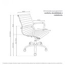 Ver imagem 2 de Cadeira Diretor Charles Eames Esteirinha Couro PU 11D Preto