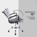 Ver mais imagens de Cadeira Diretor Charles Eames Esteirinha Couro PU 11D Preto