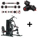 Ver imagem 2 de Estação 75kg 3 Frentes + Kit de Halteres6 em 1 até 20kg Preto Ahead Sports