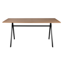 Ver imagem 2 de Mesa de Jantar Horizonte Mdf Marrom Claro Base em Aço 160cm Waw Design