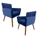 Ver imagem 2 de Kit 2 Poltronas Decorativa Cecília Azul Visammer