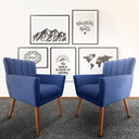 Ver imagem 1 de Kit 2 Poltronas Decorativa Cecília Azul Visammer