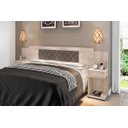 Ver imagem 1 de Cabeceira Box Bruna Amarula com Capitonê Bege Escuro