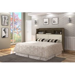 Cabeceira Jessie Box Casal Castanho Wood - 1