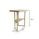 Ver imagem 2 de Kit 2 Mesas Laterais Lile com Tampo Mdf 25mm e Pés de Ferro para Sala e Quarto Dourado