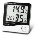 Ver imagem 1 de Termo Higrômetro Medidor Temperatura Umidade Relógio Digital