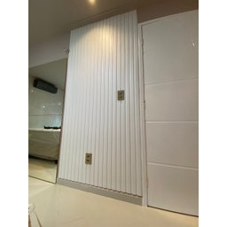Painel Ripado Versátil: 03 unid. 270X110cm larg. Talatto Painéis Branco TX - 6