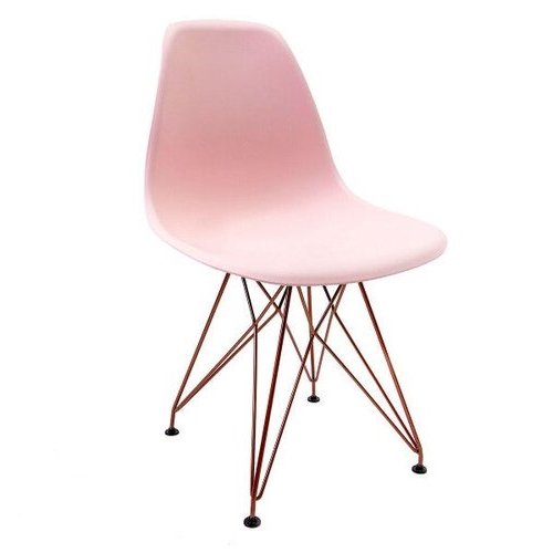 Cadeira Eames Design Eiffel Jantar Rosa Ferro Cobre