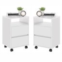 Ver imagem 1 de Jogo de Mesa de Cabeceira com Rodízios Nadi Branco