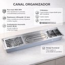 Ver imagem 2 de Calha Úmida Aço Inox 304  Canal Organizador de Sobrepor  Para Cozinha110cm Cozix