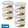Jogo com 7 Potes Vidro Hermético Mantimentos Marmita 400ml - 1
