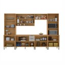 Ver imagem 4 de Cozinha Compacta Modulada 6 Peças 340cm 15 Portas e 2 Gavetas Colors Marrom Freijó/Cinza Chalck