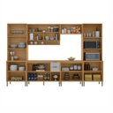 Ver imagem 4 de Cozinha Compacta Modulada 6 Peças 340cm 15 Portas e 2 Gavetas Colors Marrom Freijó/Cinza Chalck