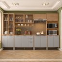 Ver imagem 6 de Cozinha Compacta Modulada 6 Peças 340cm 15 Portas e 2 Gavetas Colors Marrom Freijó/Cinza Chalck