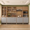 Ver imagem 6 de Cozinha Compacta Modulada 6 Peças 340cm 15 Portas e 2 Gavetas Colors Marrom Freijó/Cinza Chalck