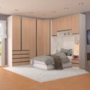 Ver imagem 1 de Quarto Completo de Canto Solteiro com 7 Módulos Prime Plus Luciane Móveis