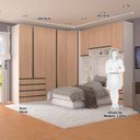 Ver imagem 2 de Quarto Completo de Canto Solteiro com 7 Módulos Prime Plus Luciane Móveis