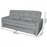 Sofá Cama 3 Lugares Madalena Reclinável Linho Cinza - Matrix - 4