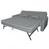 Sofá Cama 3 Lugares Madalena Reclinável Linho Cinza - Matrix - 5