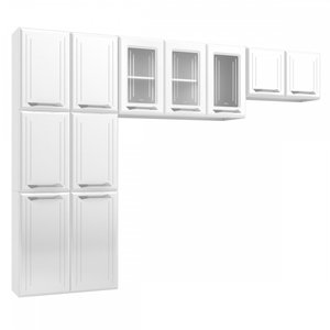 Cozinha De Aço Compacta Topázio 11 Portas 6 Prateleiras Branco - Telasul