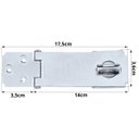Ver imagem 2 de Dobradiça Porta Cadeado Fecho Trinco Zincado 14cm para Portão Gaveta Armário | Silvana | Kit 05 Un