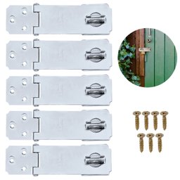 Dobradiça Porta Cadeado Fecho Trinco Zincado 14cm para Portão Gaveta Armário | Silvana | Kit 05 Un - 3