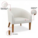 Ver imagem 3 de Poltrona Sala Decorativa Kit 2 Stella Pé Madeira Trapézio Castanho Sintético D03 - D’Rossi