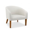 Ver imagem 5 de Poltrona Sala Decorativa Kit 2 Stella Pé Madeira Trapézio Castanho Sintético D03 - D’Rossi