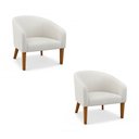Ver imagem 2 de Poltrona Sala Decorativa Kit 2 Stella Pé Madeira Trapézio Castanho Sintético D03 - D’Rossi