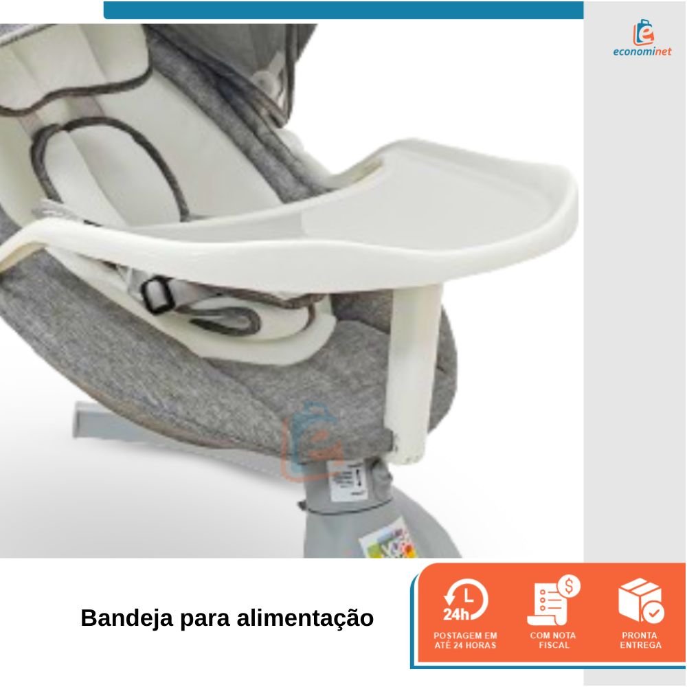 Cadeira de Balanço para Bebês Infantil Musical Mobile Automatica Baby Style Cinza - 3