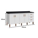 Ver imagem 5 de Gabinete de Cozinha 174 cm 4 Portas 3 Gavetas Balcão Branco:Branco