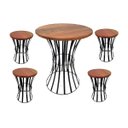 Ver imagem 1 de Jogo Bistrô Barmodelo Carretel Mesa Ferro e Madeira Demolição Decoração Móveis Cozinha Bistro