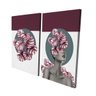 Conjunto de 2 Telas Decorativa Mulher Floral Plantas Roxas Grande - 2