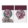 Conjunto de 2 Telas Decorativa Mulher Floral Plantas Roxas Grande - 3