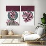 Conjunto de 2 Telas Decorativa Mulher Floral Plantas Roxas Grande - 1