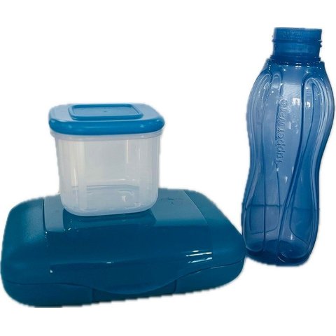 Tupperware Kit 3 Peças Garrafinha 310ml Estojo Box e Potinho 200ml Kit 3 Peças Garrafinha 310ml Esto