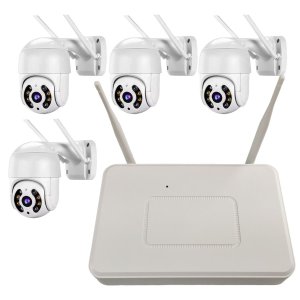 4 Cameras sem Fio Nvr Dvr Wifi App Celular Microfone Alto Falante Segurança Infravermelho Rua Casa L