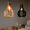 Ver imagem 2 de Luminária Teto tipo Pendente MADRI MDF Completa -:Preta