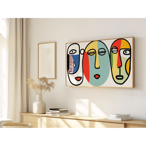 Quadro Decorativo N°2 115x70cm - Panorâmico - Doodle - Madeira Clara - Rollflex