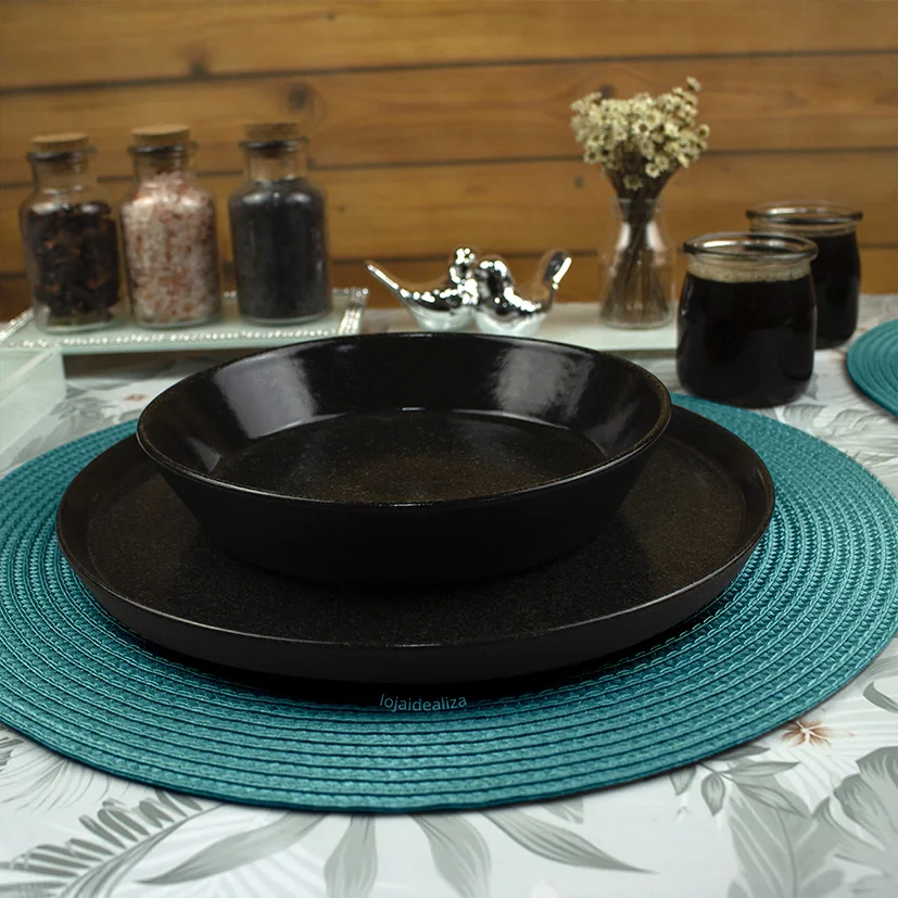 6 Jogo Americano Redondo Mesa Posta Sousplat Luxo Pvc Maz3 - 4