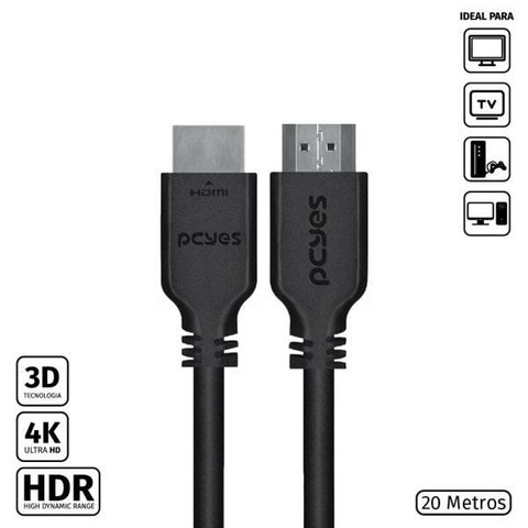 Cabo HDMI 2.0 4K 30AWG Puro Cobre 20 Metros - PHM20-20
