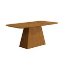 Ver imagem 1 de Mesa de Sala Jantar Luna + Tampo Madeirado Curvo 180x90cm Imbuia - Rufato