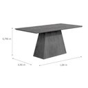 Ver imagem 3 de Mesa de Sala Jantar Luna + Tampo Madeirado Curvo 180x90cm Imbuia - Rufato