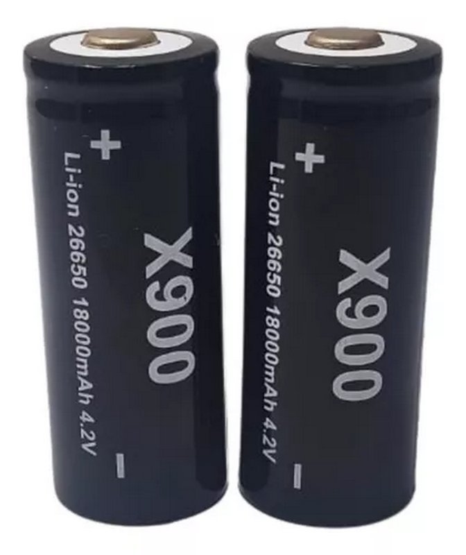 2 Baterias Recarregável 26650 16800mah 4.2v Lanterna Tática X900 Bateria Para lanterna Recarregável - 2