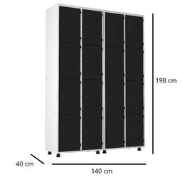 Armário Roupeiro Aço 16 Portas Guarda Volume Trinco - 4
