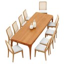 Ver imagem 1 de Mesa de Jantar Campeche com 10 Cadeiras Arizona Cinza Claro 240cm