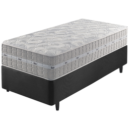 Cama Box Solteiro King Preto + Colchão Molas Ensacadas Alabama 96x203x61cm - 1