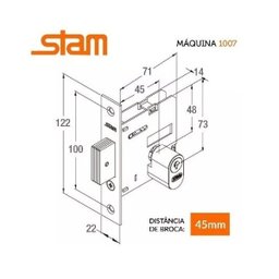 Fechadura Rolete Stam 1005 Par Porta Pivotante Preto - 2 Fechadura Rolete Stam 1005 Par Porta Pivotante Preto - 2